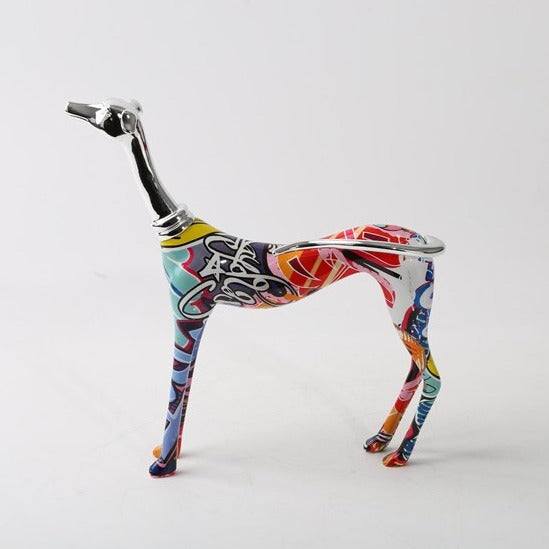 Delira Beeldje Greyhound Kleurrijk Graffiti Hondendecoratie