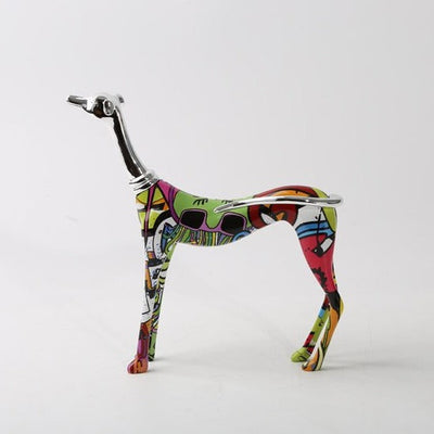 Delira Beeldje Greyhound Kleurrijk Graffiti Hondendecoratie