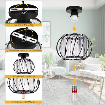 Delira Plafondlamp Glas Zwart Minimalistisch