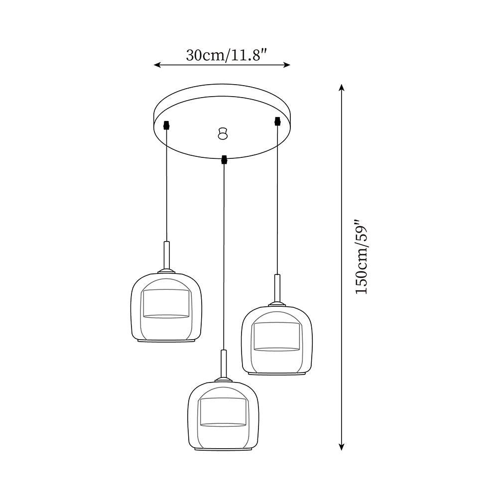 Delira Hanglamp Rookglas Modern Design
