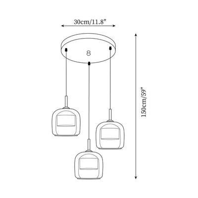 Delira Hanglamp Rookglas Modern Design