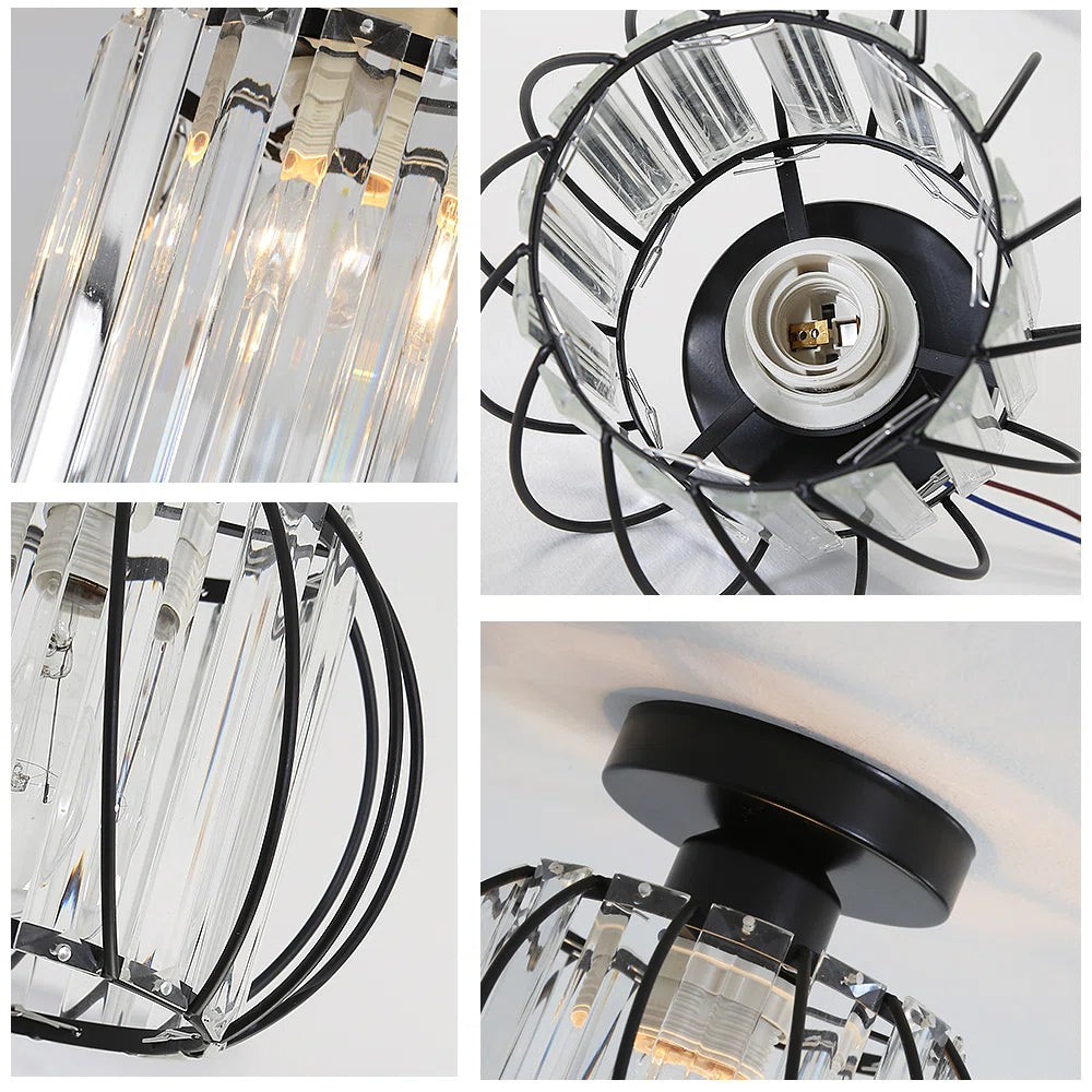 Delira Plafondlamp Glas Zwart Minimalistisch