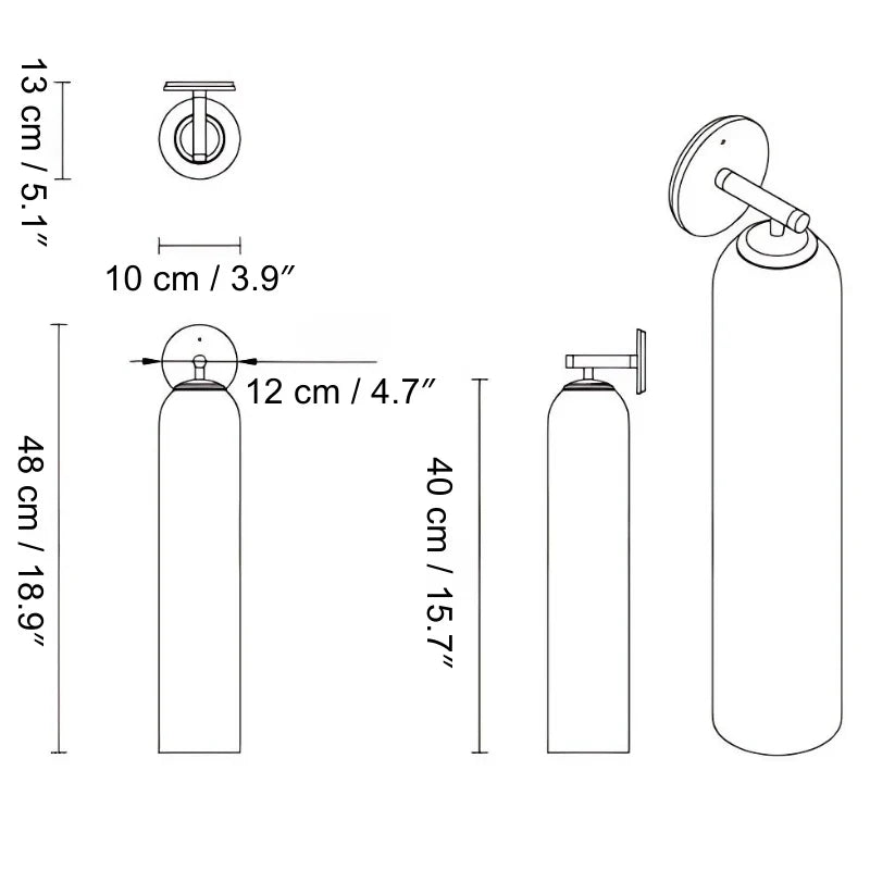 Delira Wandlamp Verticaal Glas Metaal