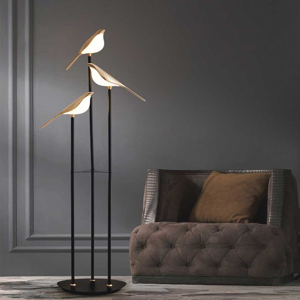 Delira Vloerlamp Met Gouden Vogels