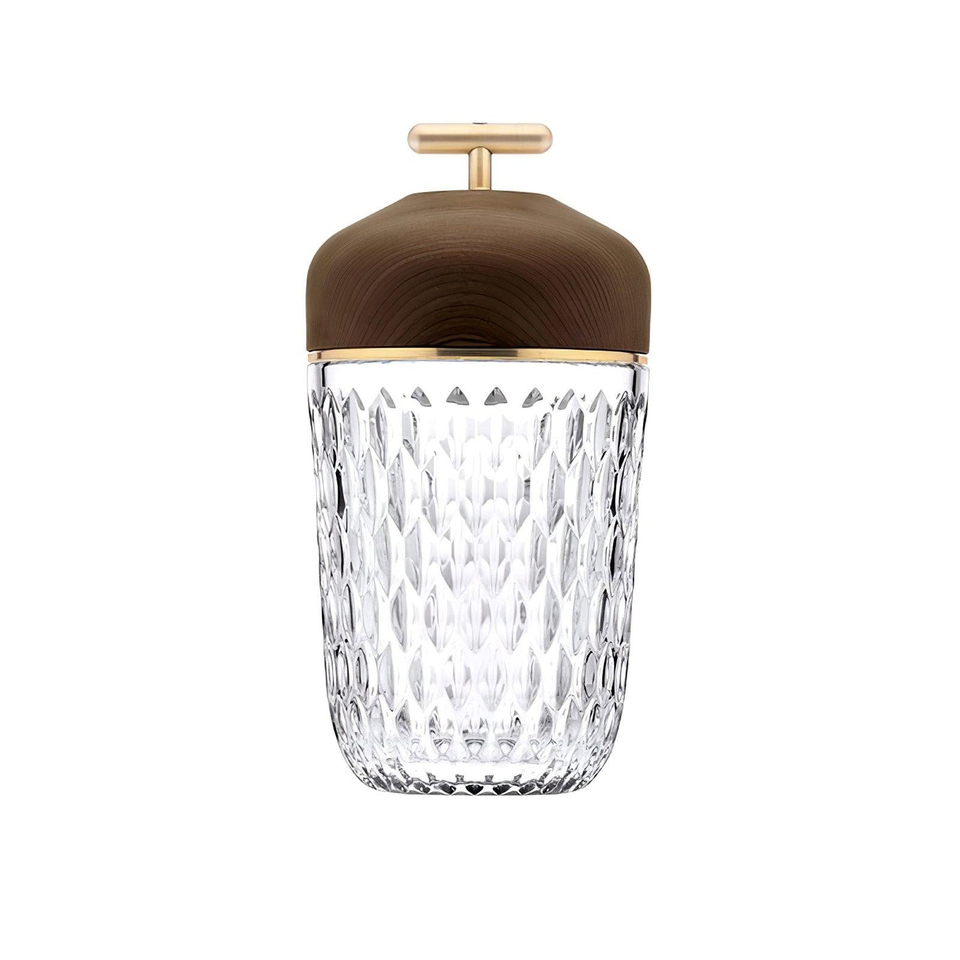 Delira Tafellamp Draagbaar Kristal & Walnootkleur