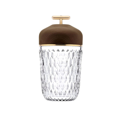 Delira Tafellamp Draagbaar Kristal & Walnootkleur