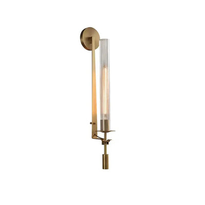 Delira Wandlamp Messing Geribbeld Glas