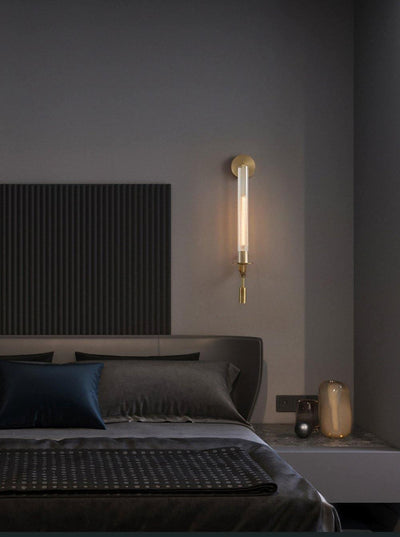Delira Wandlamp Messing Geribbeld Glas