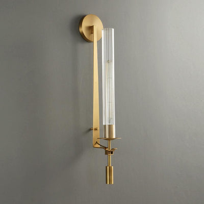 Delira Wandlamp Messing Geribbeld Glas