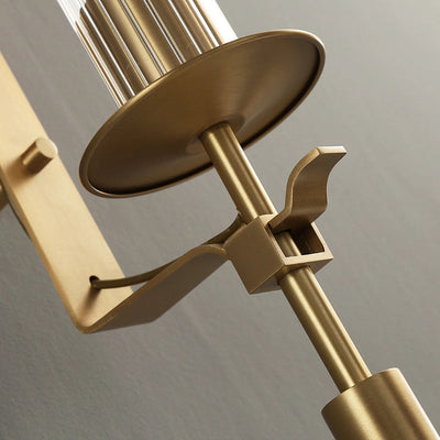 Delira Wandlamp Messing Geribbeld Glas