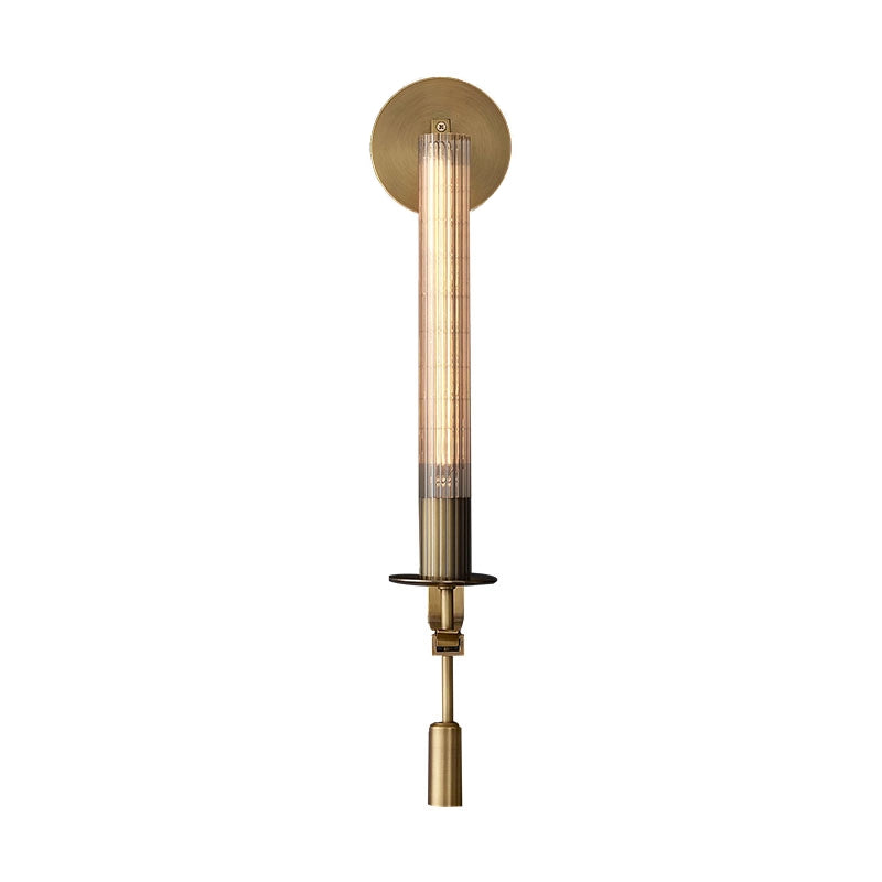 Delira Wandlamp Messing Geribbeld Glas