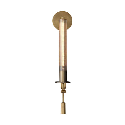 Delira Wandlamp Messing Geribbeld Glas