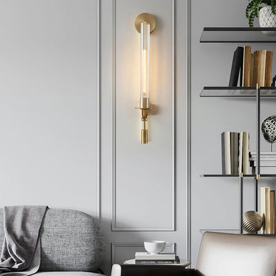 Delira Wandlamp Messing Geribbeld Glas