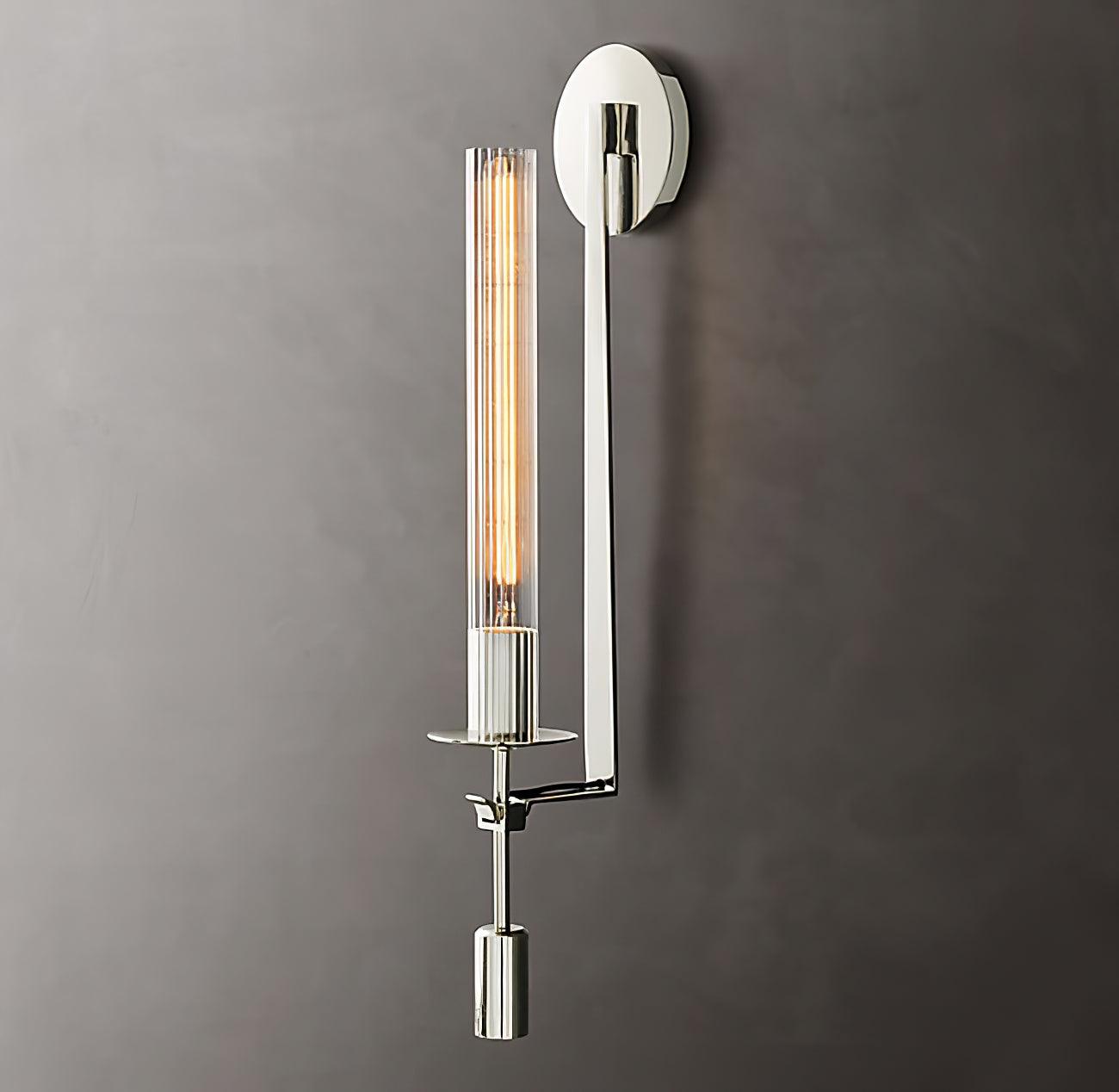 Delira Wandlamp Messing Geribbeld Glas
