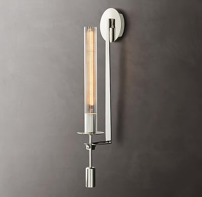 Delira Wandlamp Messing Geribbeld Glas