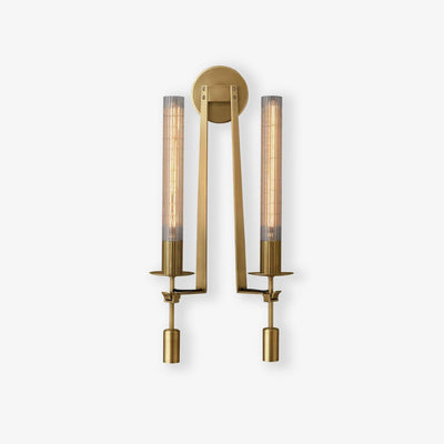 Delira Wandlamp Messing Geribbeld Glas