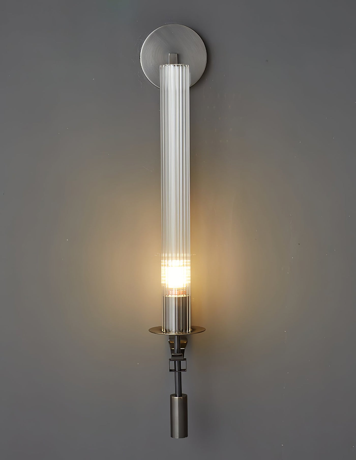 Delira Wandlamp Messing Geribbeld Glas