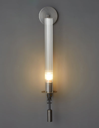 Delira Wandlamp Messing Geribbeld Glas