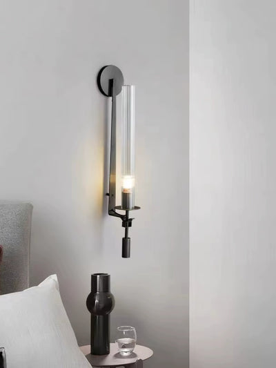 Delira Wandlamp Messing Geribbeld Glas