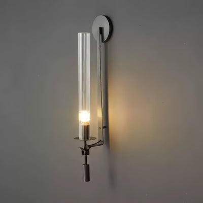 Delira Wandlamp Messing Geribbeld Glas