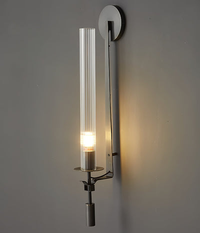 Delira Wandlamp Messing Geribbeld Glas
