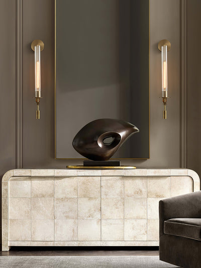 Delira Wandlamp Messing Geribbeld Glas