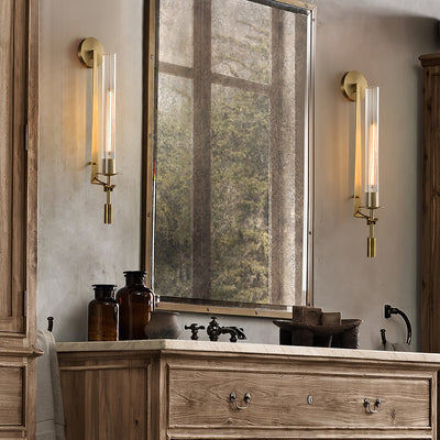 Delira Wandlamp Messing Geribbeld Glas