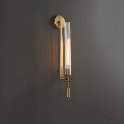Delira Wandlamp Messing Geribbeld Glas