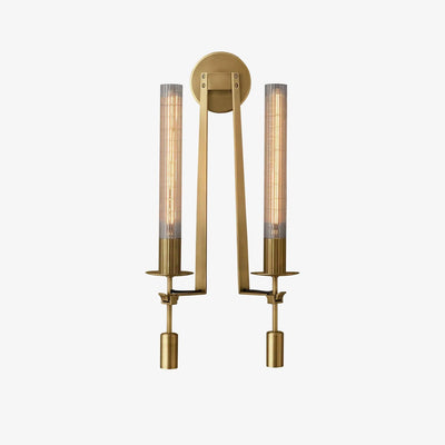 Delira Wandlamp Messing Geribbeld Glas