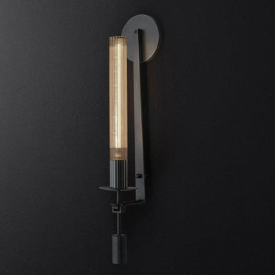 Delira Wandlamp Messing Geribbeld Glas