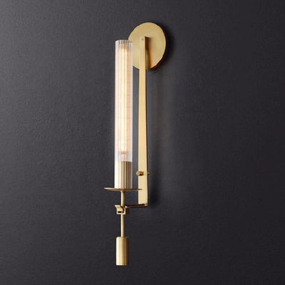 Delira Wandlamp Messing Geribbeld Glas