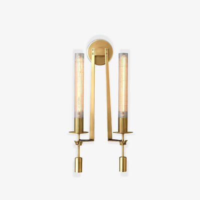 Delira Wandlamp Messing Geribbeld Glas