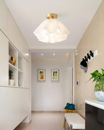 Delira Plafondlamp Gevouwen Witte Kap