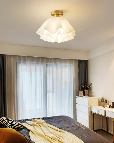 Delira Plafondlamp Gevouwen Witte Kap