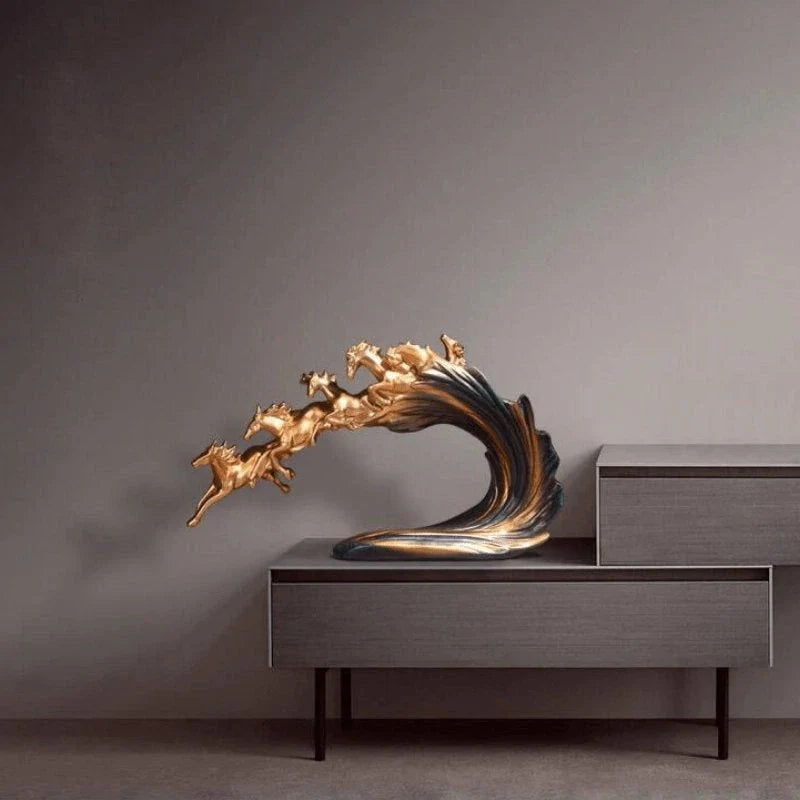 Delira Beeld Galopperend Paard Modern Sculpturaal Accent