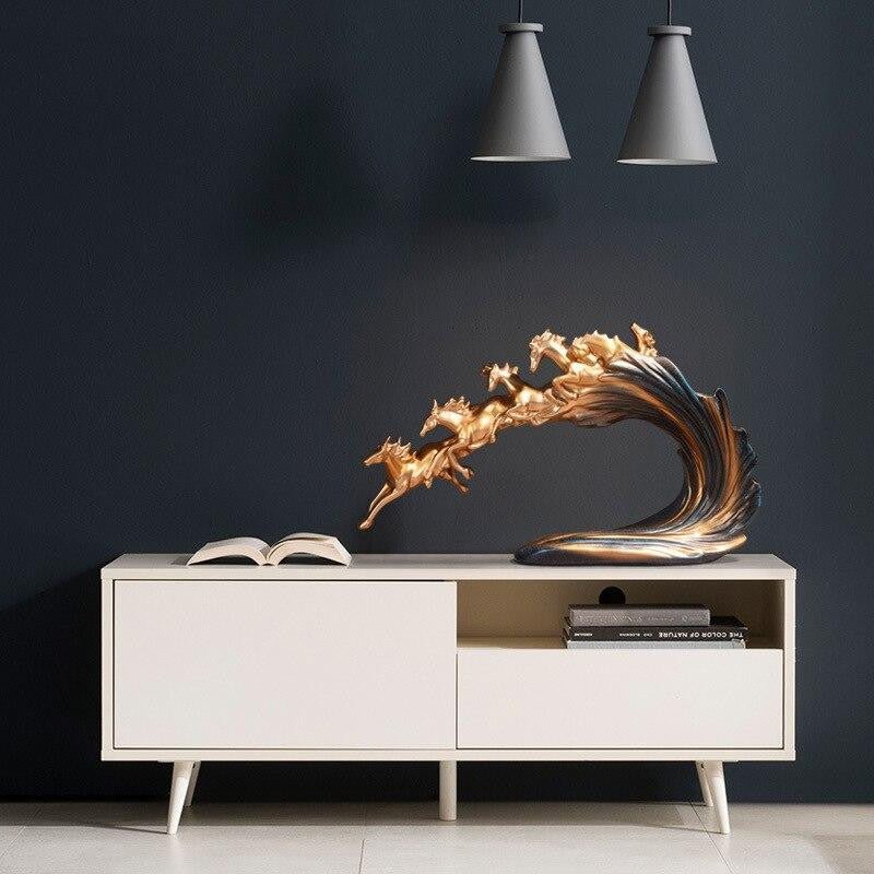 Delira Beeld Galopperend Paard Modern Sculpturaal Accent