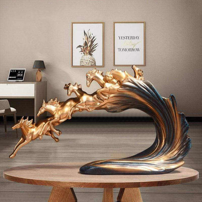Delira Beeld Galopperend Paard Modern Sculpturaal Accent