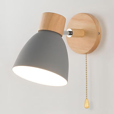 Delira Wandlamp Hout Metaal met Trekkoord