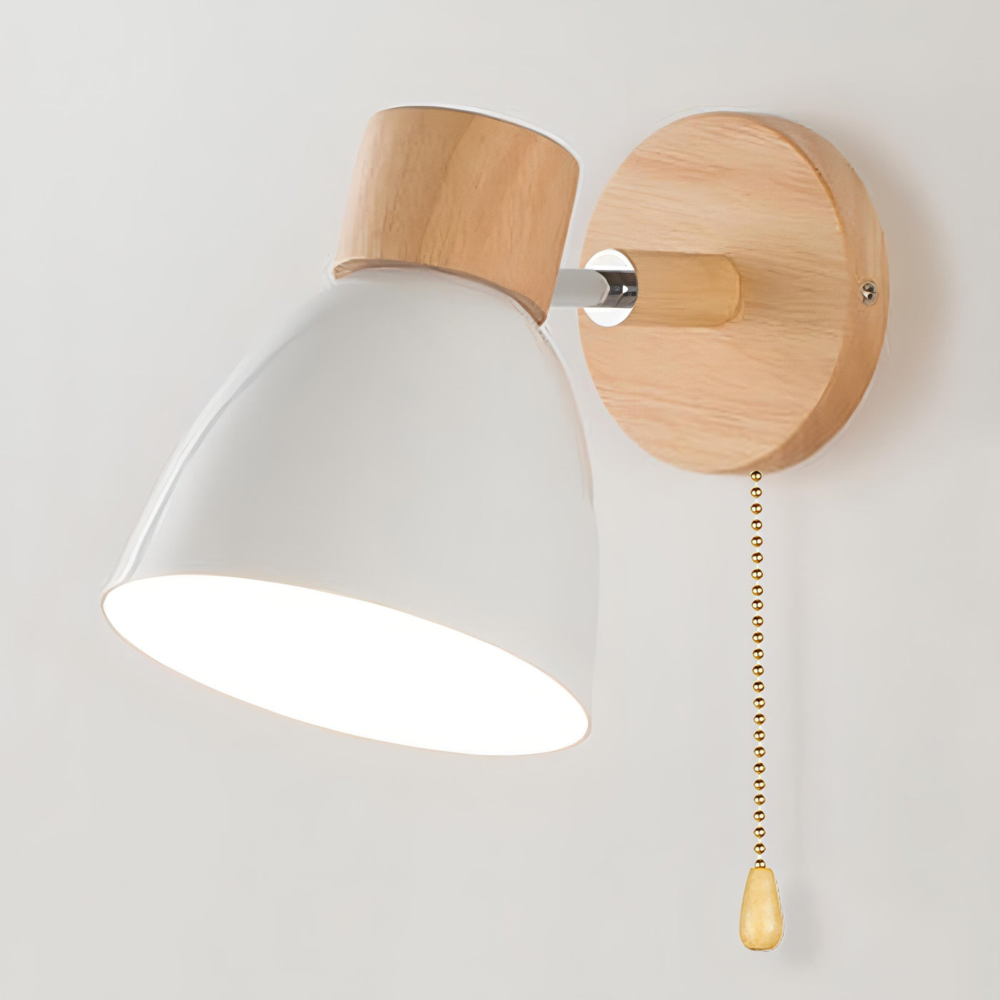 Delira Wandlamp Hout Metaal met Trekkoord