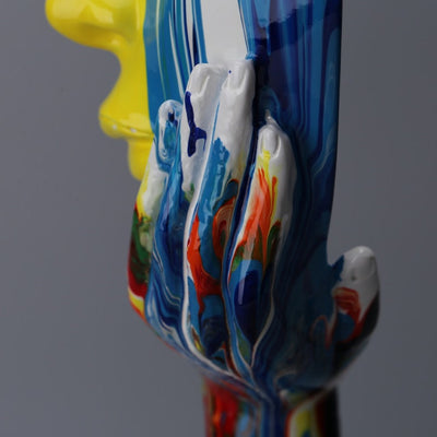 Delira Beeldje Abstract Gezicht Handbeschilderd Kunstobject