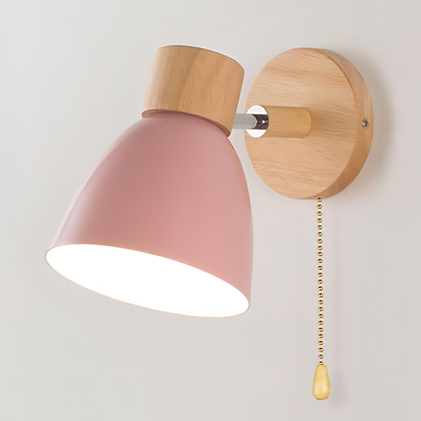 Delira Wandlamp Hout Metaal met Trekkoord