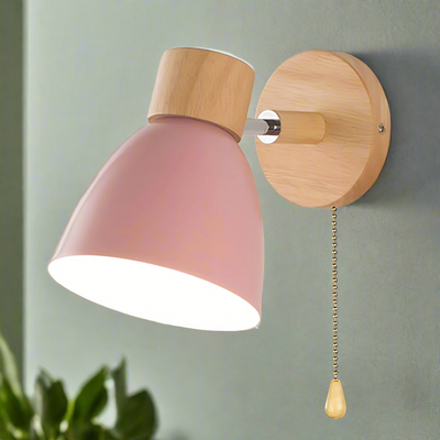 Delira Wandlamp Hout Metaal met Trekkoord