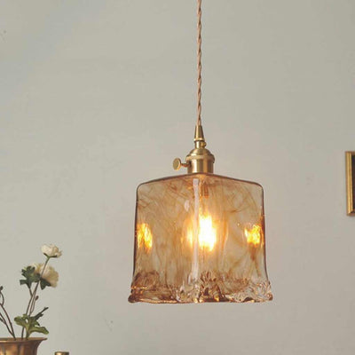 Delira Hanglamp Glas Amber Vintage