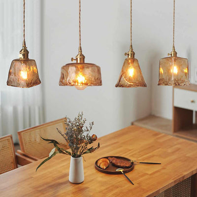 Delira Hanglamp Glas Amber Vintage