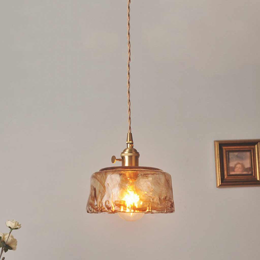 Delira Hanglamp Glas Amber Vintage
