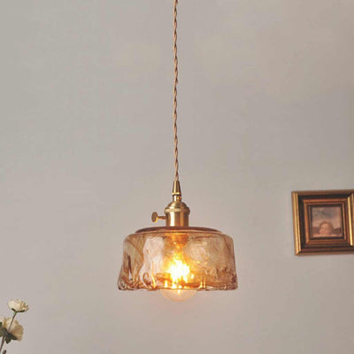 Delira Hanglamp Glas Amber Vintage