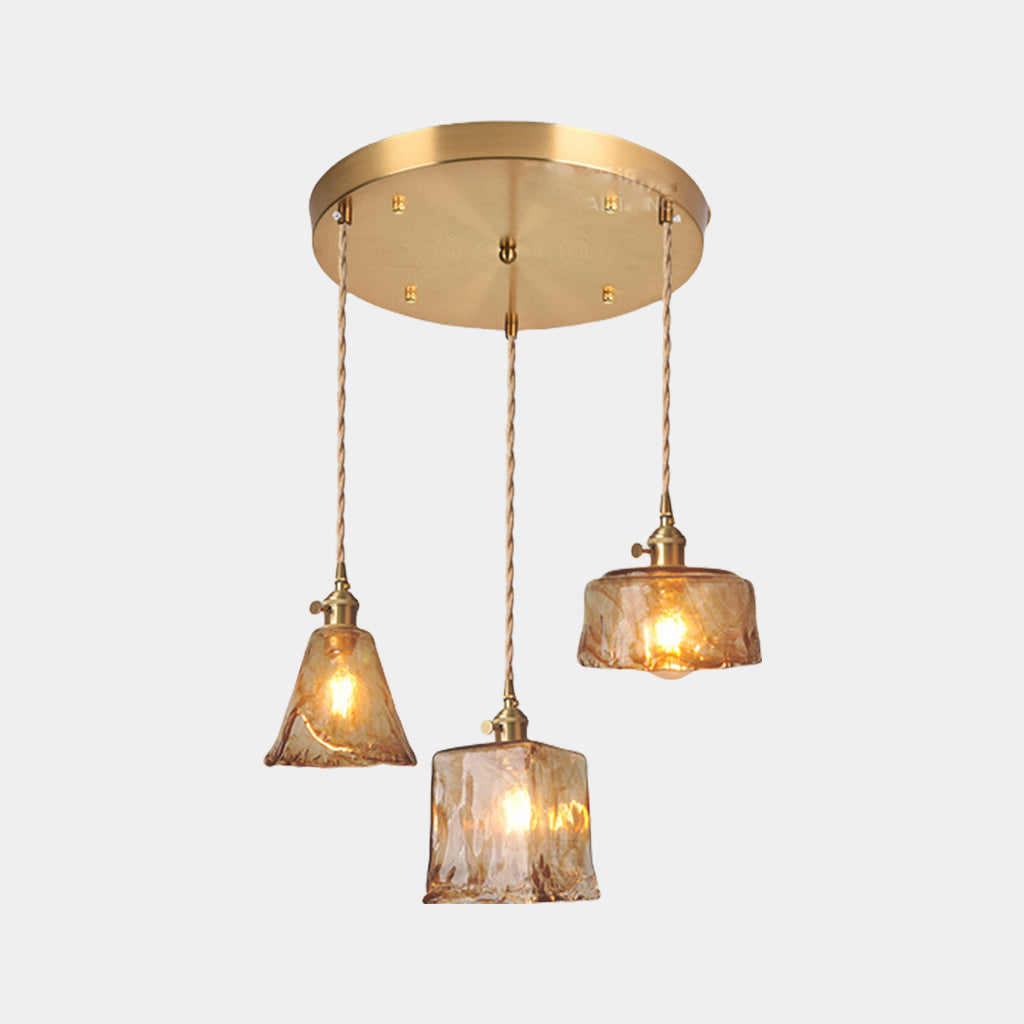 Delira Hanglamp Glas Amber Vintage