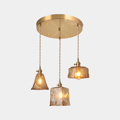 Delira Hanglamp Glas Amber Vintage