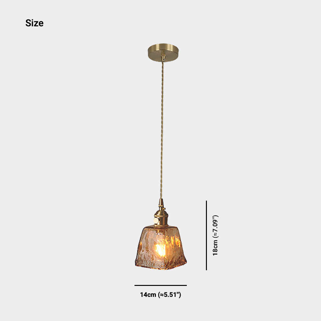 Delira Hanglamp Glas Amber Vintage