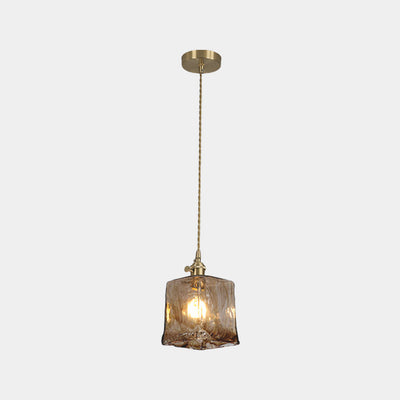 Delira Hanglamp Glas Amber Vintage